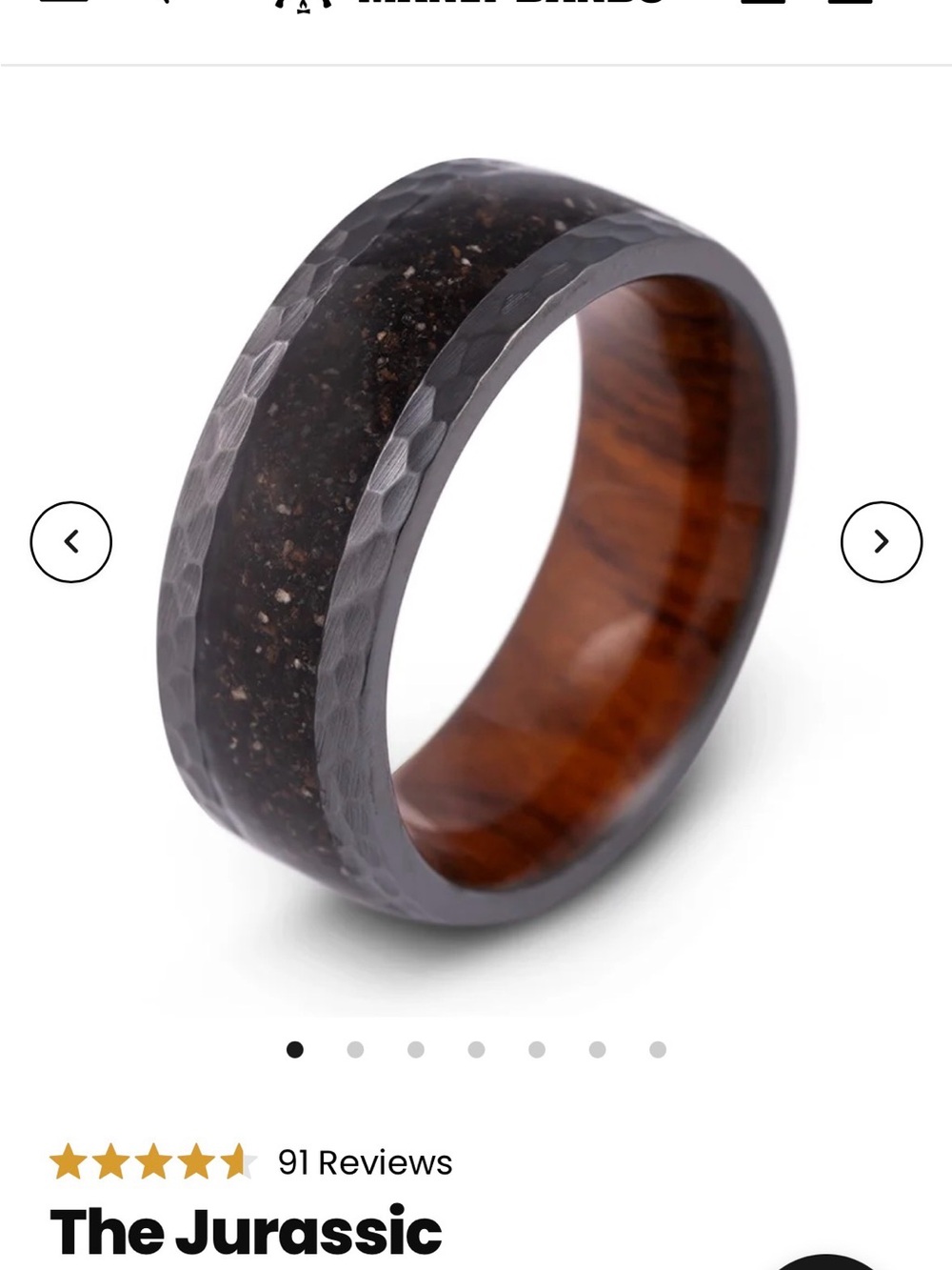 Jurassic Wood Inlay Men's Ring — Black and Brown